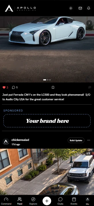 Community feed: One sponsored spot