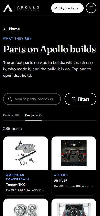 What they run: Your parts on real builds